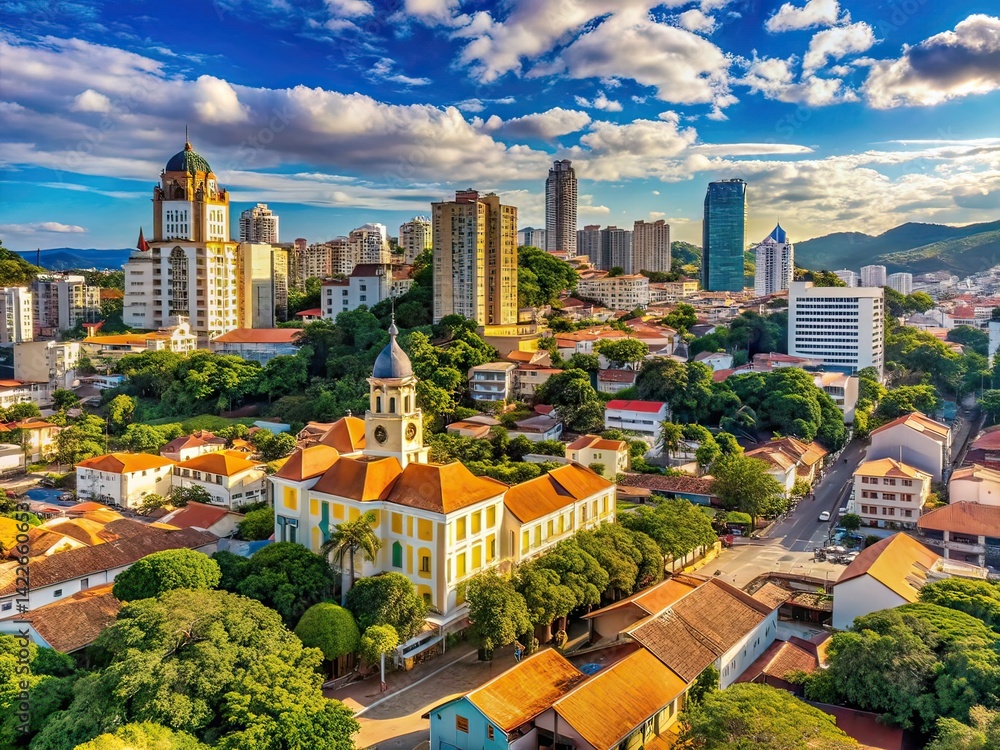 Obraz premium Itabuna Architectural Photography AI Art, Brazilian Cityscapes, Modern Buildings, Historic Architecture, City Views