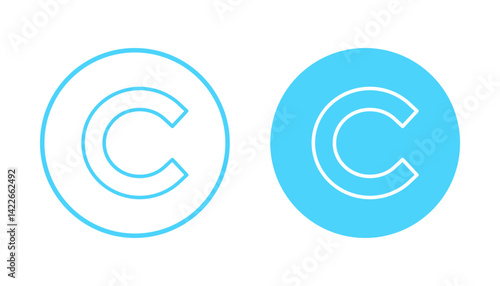 Copyright icon vector. copyright sign and symbol
