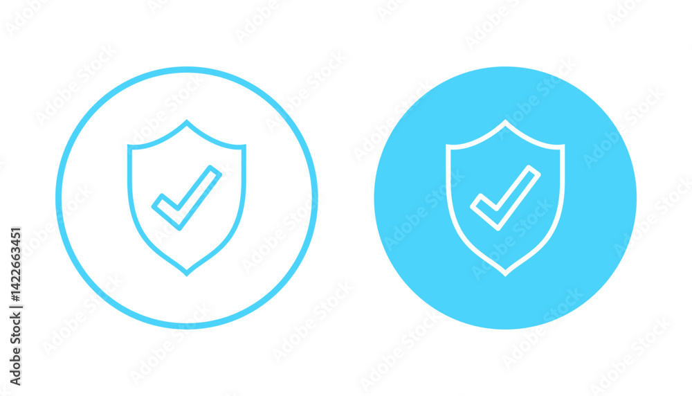 Shield check mark icon vector. Protection approve sign. Insurance icon Shield check mark icon vector. Protection approve sign. Insurance icon