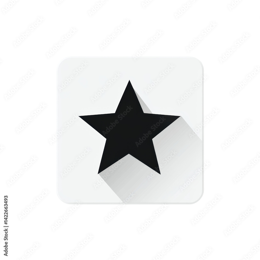 Black star icon with drop shadow