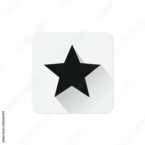 Obraz na płótnie Black star icon with drop shadow w salonie