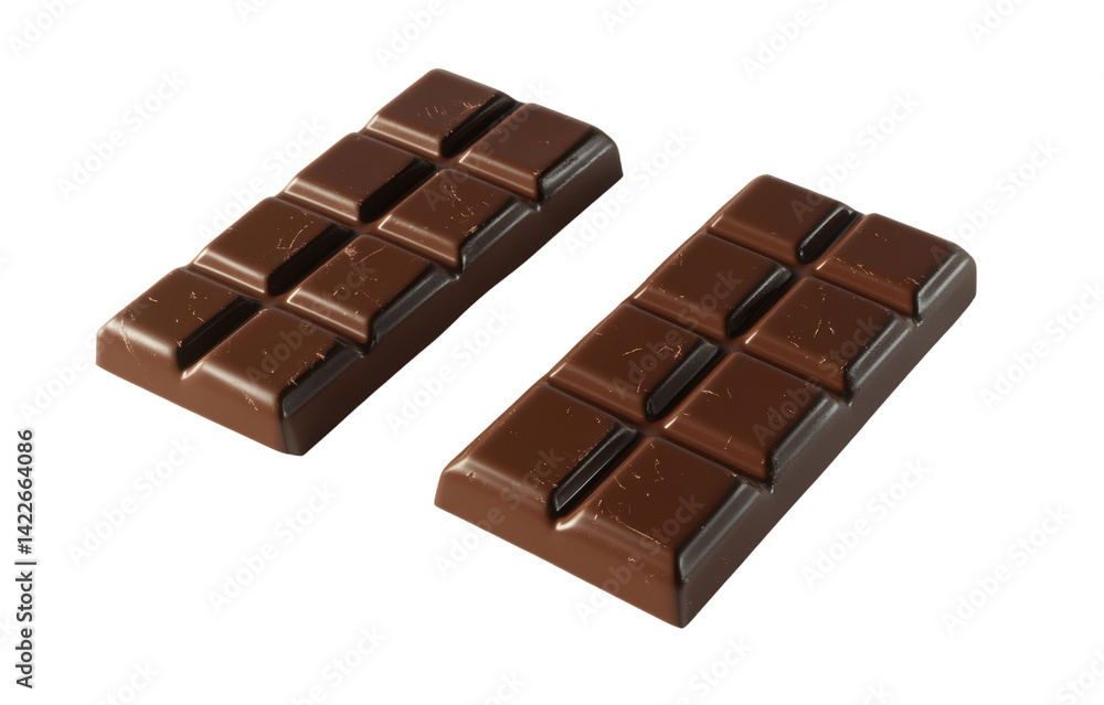 Chocolate bars in a white isolate background Chocolate bars in a white isolate background