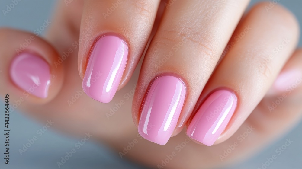 Soft pink manicure on well-cared nails Soft pink manicure on well-cared nails