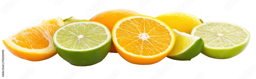Fototapeta premium Citrus fruits, white isolate background