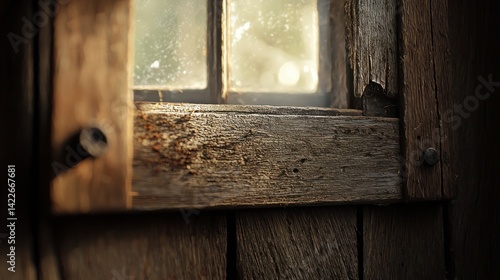 Vintage Wooden Frame with Realistic Makeovers in Photography Capturing Natural Light Through Window