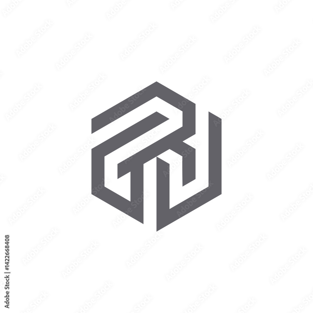 Abstract Symbol in a Hexagonal Frame Abstract Symbol in a Hexagonal Frame