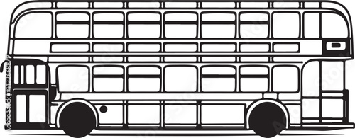 Double Decker Bus Silhouette – Vintage London Transport Vector