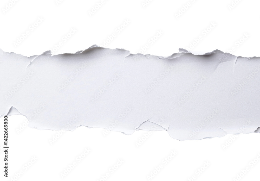 Paper torn edge, white isolate background Paper torn edge, white isolate background
