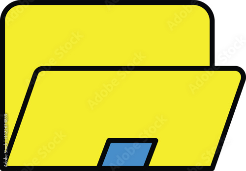 Yellow File Folder Containing Paper