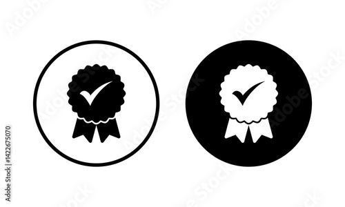 Approved icon vector illustration. Certified Medal Icon. check mark