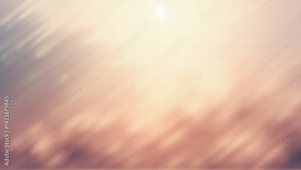 A blurred landscape with mountains in the background and a field in the foreground, bathed in warm sunlight. Generative, AI, A blurred landscape with mountains in the background and a field in the foreground, bathed in warm sunlight. Generative, AI,