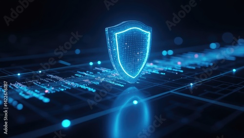 Glowing blue cross abstract background image minimalist design