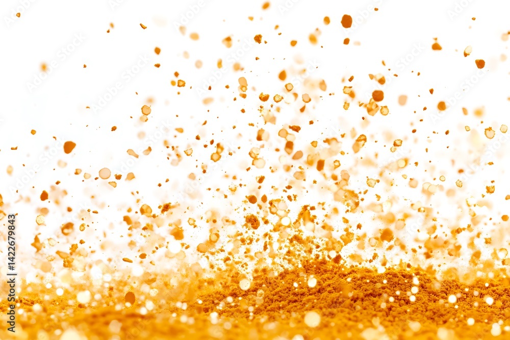 Exploding Cloud of Golden Spice Powder Exploding Cloud of Golden Spice Powder