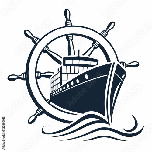 cargo ship vector illustration