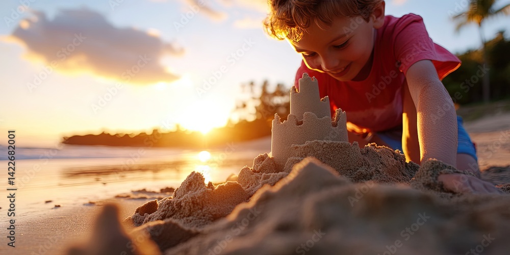 © Brian - kid building sandcastle on the beach - © Brian - kid building sandcastle on the beach -
