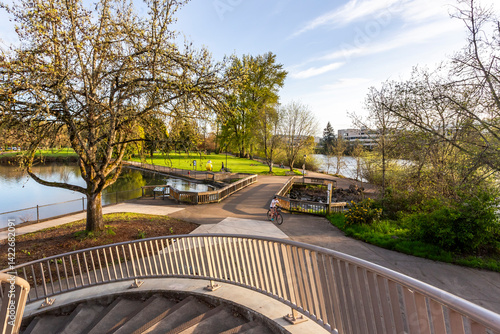 Alton Baker Park twilight view in Eugene, Oregon