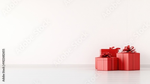 Wallpaper Mural Red gifts against a white wall Torontodigital.ca