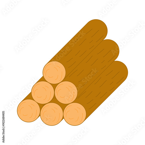 Vector illustration of stack of logs.