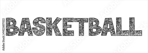 Bold basketball text effect, editable vector for sport themed design and print projects.