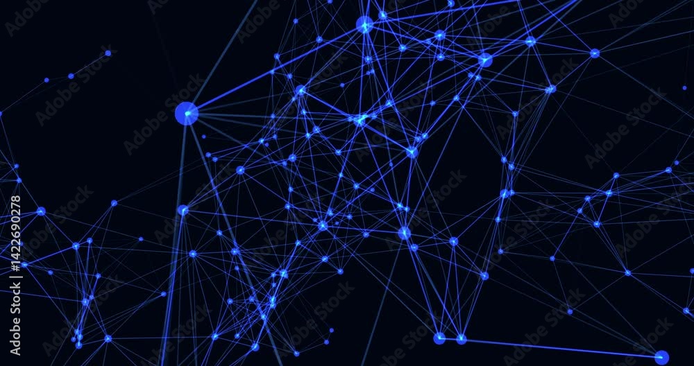 Plexus. Movable interlacing of dots and lines. Abstract animation.