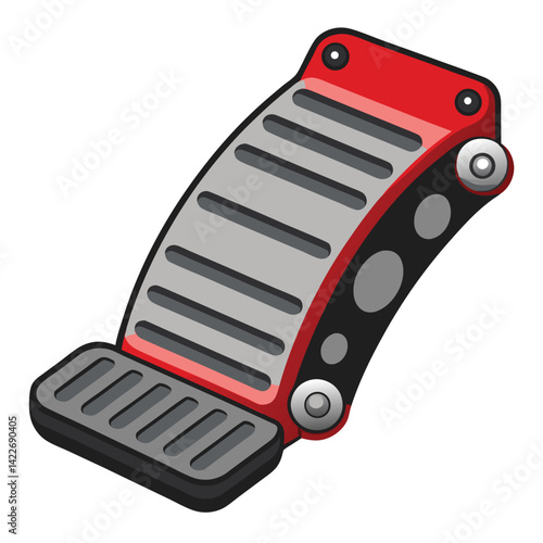 Car brake pedal shilhotee vector isolated on white background