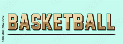 Bold basketball text effect, editable vector for sport themed design and print projects.