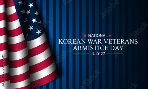 National Korean War Veterans Armistice Day July 27 Background vector Illustration