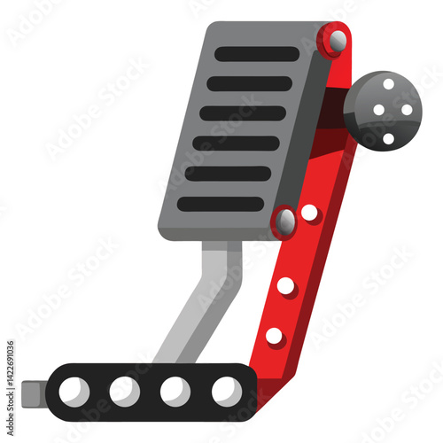 Car brake pedal shilhotee vector isolated on white background