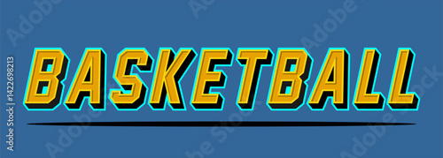Bold basketball text effect, editable vector for sport themed design and print projects.