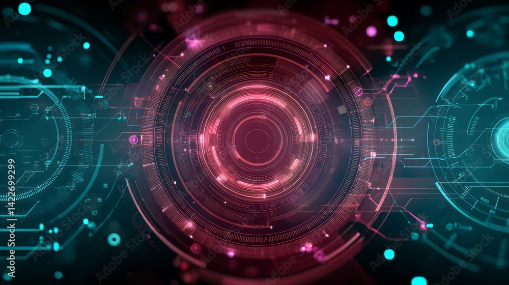 Obraz premium A futuristic digital abstract technology.