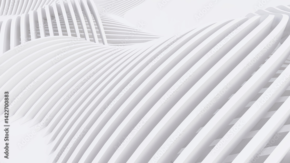 Abstract Curved Shapes. White Circular Background. Abstract Curved Shapes. White Circular Background.