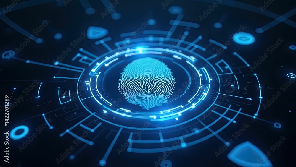 Fototapeta premium Abstract blue circle digital design