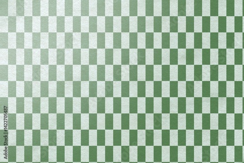 緑のグラデーションの和柄（市松模様）