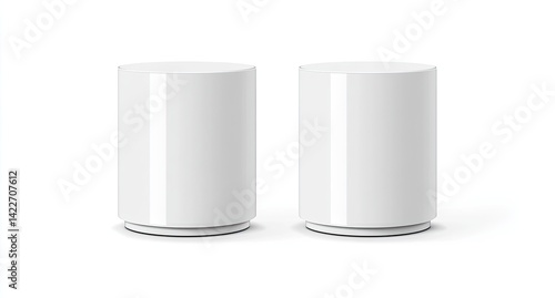 Wallpaper Mural Two blank white cylindrical display stands. Torontodigital.ca