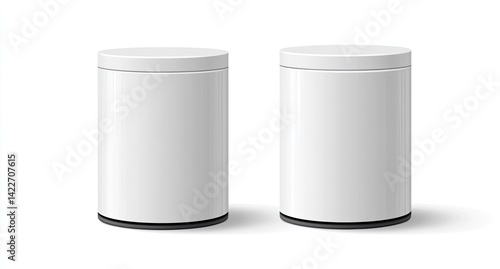Wallpaper Mural Two blank white cylindrical metal tins isolated on white. Torontodigital.ca