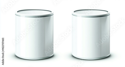 Wallpaper Mural Two blank white cylindrical cans mockup. Torontodigital.ca