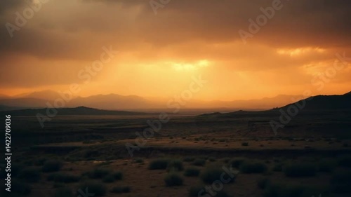 Wallpaper Mural Golden Hour Panoramic View of Rugged Landscape and Mountains Torontodigital.ca
