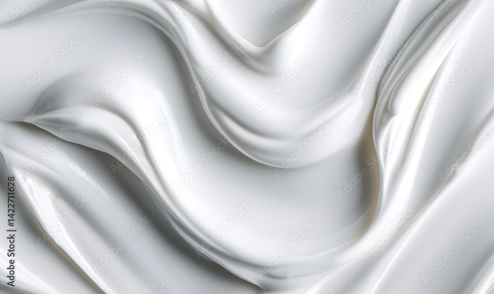 Fototapeta premium White lotion beauty skincare cream texture, generation AI 