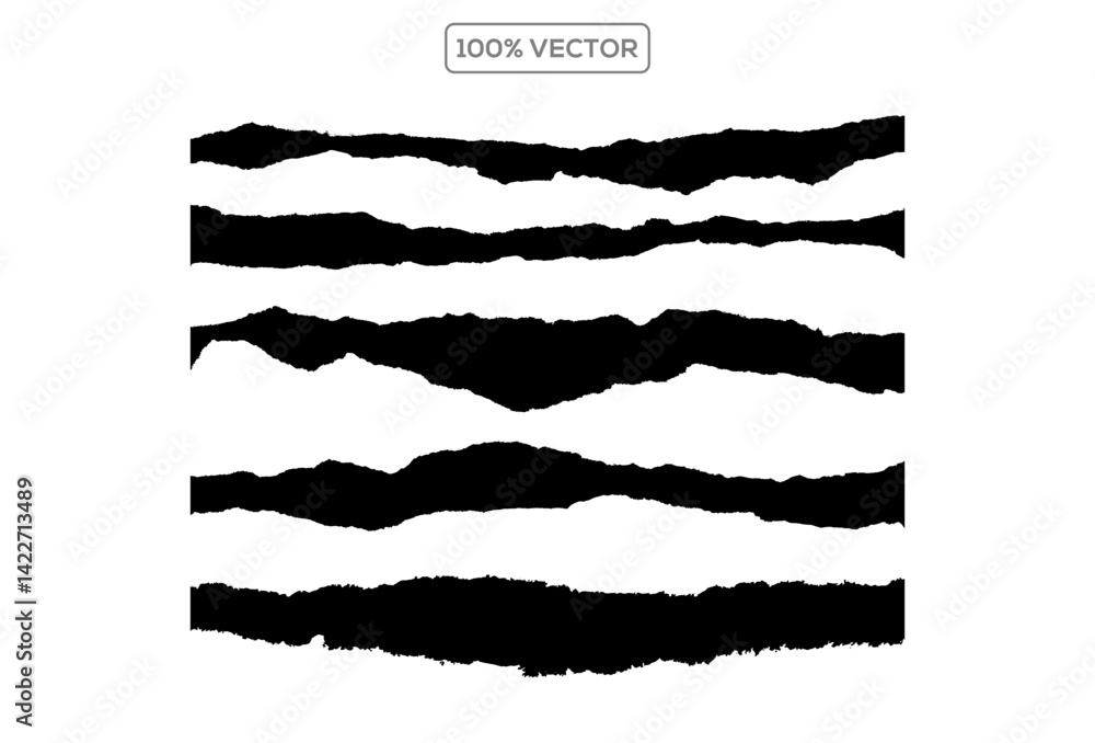 white torn papers set on white background. vector illustration white torn papers set on white background. vector illustration