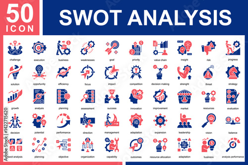 SWOT Analysis 
Icon Collection and Symple Concept Glyph color
