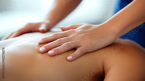 Wallpaper Mural Closeup of hands gently massaging a woman's back, creating a calm and peaceful feeling. Perfect for spa, wellness, and massage therapy marketing. Torontodigital.ca