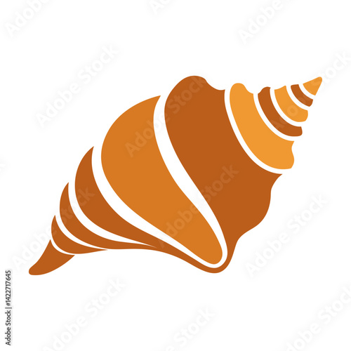 A colorful seashell or conch shell icon design