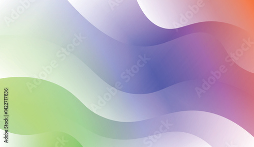 Template Background With Wave Geometric Shape. Design For Cover Page, Poster, Banner Of Websites. Vector Illustration with Color Gradient.