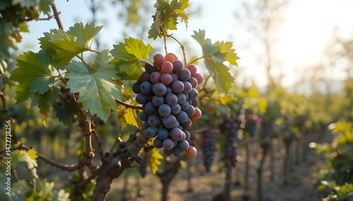 red grapes in vineyard