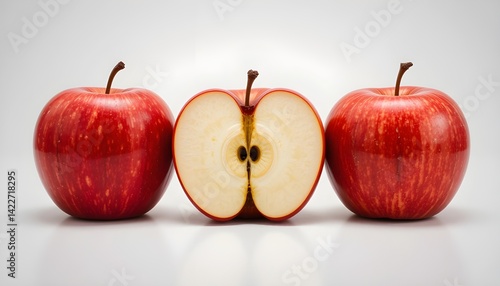 red apple on white background