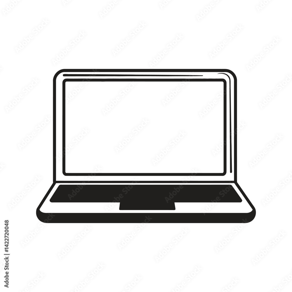 Simple Laptop with a Transparent Background Open and Ready to Use Simple Laptop with a Transparent Background Open and Ready to Use