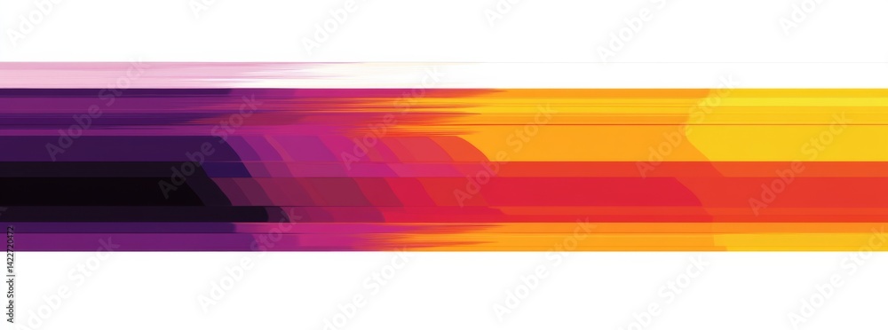 Vector flat illustration of long horizontal stripes in purple, orange, yellow, red, and violet