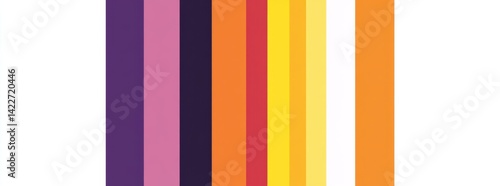 Obraz na płótnie Vector flat illustration of long horizontal stripes in purple, orange, yellow, red, and violet w salonie