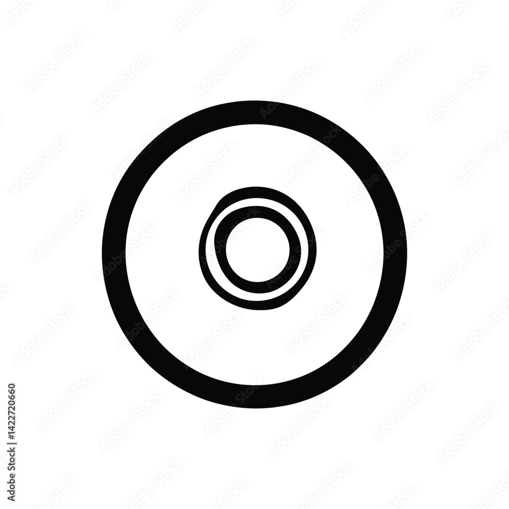 Simple of Concentric Circles, Black Lines with Transparent Background Simple of Concentric Circles, Black Lines with Transparent Background