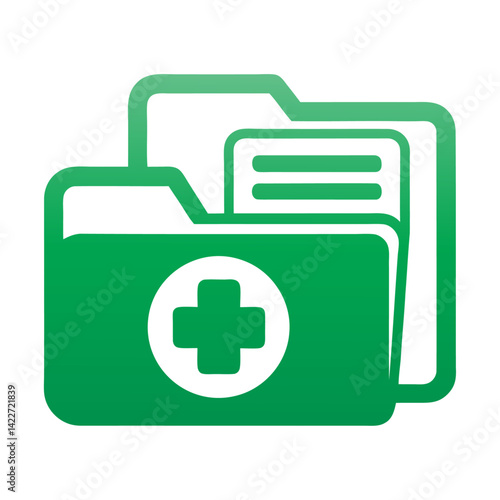A medical file with cross icon